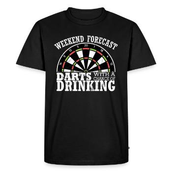 Darts Funny Weekend Drinking Play Darts Player - Men's Premium Organic T-Shirt - black - Front - Nico (187cm)