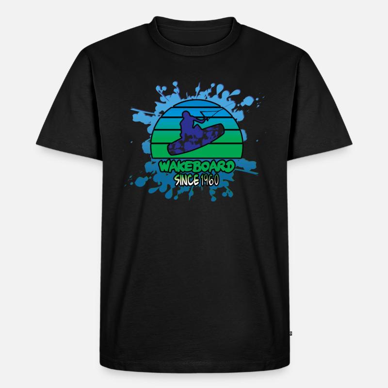 Wakeboard, Splash - Männer Premium Bio T-Shirt - Schwarz