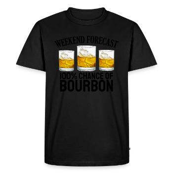 Bourbon Funny Drinking Forecast Drink - Men's Premium Organic T-Shirt - black - Front - Nico (187cm)