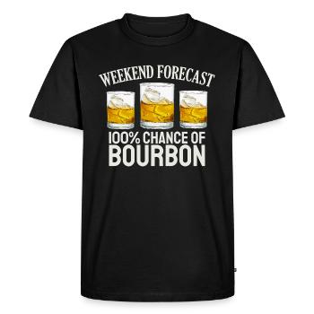 Bourbon Funny Drinking Forecast Drink - Men's Premium Organic T-Shirt - black - Front - Nico (187cm)
