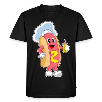 Cuisinière de hot-dog Cuisson de la moutarde - T-shirt Premium bio Homme - noir - Devant - Nico (187cm)