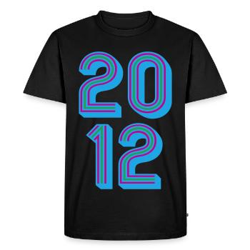Année de naissance 2012 | Couleurs changeantes - T-shirt Premium bio Homme - noir - Devant - Nico (187cm)