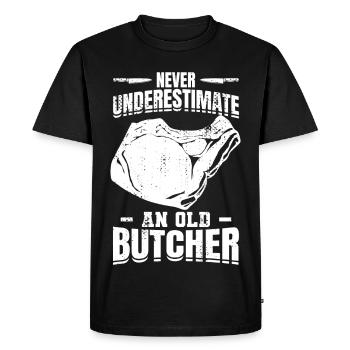 Grand-père boucher - T-shirt Premium bio Homme - noir - Devant - Nico (187cm)