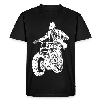 Le motard blanc de l'enfer - T-shirt Premium bio Homme - noir - Devant - Nico (187cm)