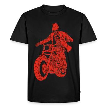 Le motard rouge de l'enfer - T-shirt Premium bio Homme - noir - Devant - Nico (187cm)