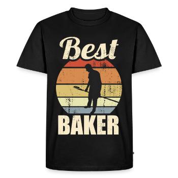 Drôle de boulanger - T-shirt Premium bio Homme - noir - Devant - Nico (187cm)