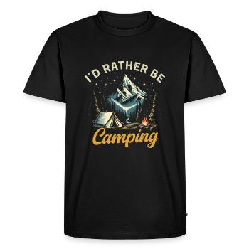 I'd Rather be camping - Men's Premium Organic T-Shirt - black - Front - Nico (187cm)