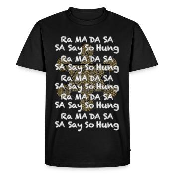 Mantra de guérison - T-shirt Premium bio Homme - noir - Devant - Nico (187cm)