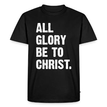 Toute la gloire à Christ - T-shirt Premium bio Homme - noir - Devant - Nico (187cm)