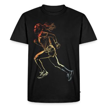 Runner Drawing Retro Style - Men's Premium Organic T-Shirt - black - Front - Nico (187cm)