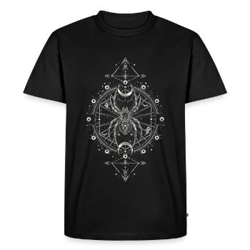 Araignée Mystique Mandala – Ésotérique Halloween - T-shirt Premium bio Homme - noir - Devant - Nico (187cm)
