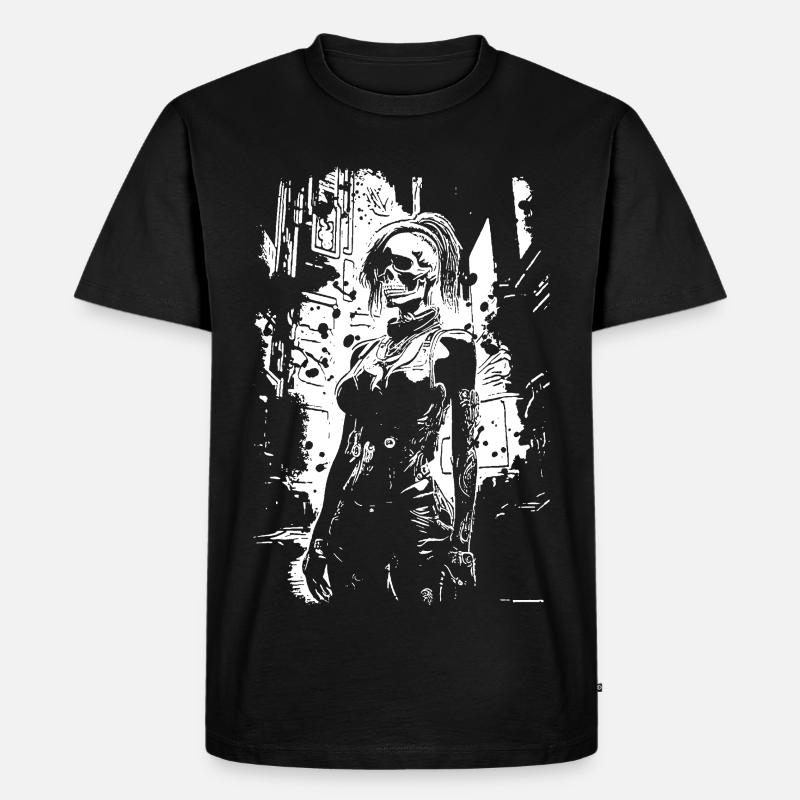 Skull Face Urbanheld - Männer Premium Bio T-Shirt - Schwarz