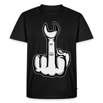 Majeur puant Clé à vis à doigt - T-shirt Premium bio Homme - noir - Devant - Nico (187cm)