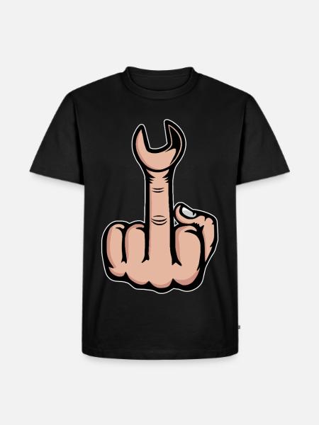 Middle Finger Stinger Finger Wrench - Men's Premium Organic T-Shirt - black
