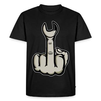 Middle Finger Stinger Finger Wrench - Men's Premium Organic T-Shirt - black - Front - Nico (187cm)