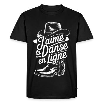 Danse en Ligne Cowboy J'aime - T-shirt Premium bio Homme - noir - Devant - Nico (187cm)
