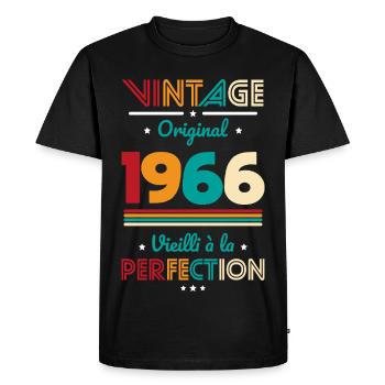 1966 – Vintage – Aged to perfection - Men's Premium Organic T-Shirt - black - Front - Nico (187cm)