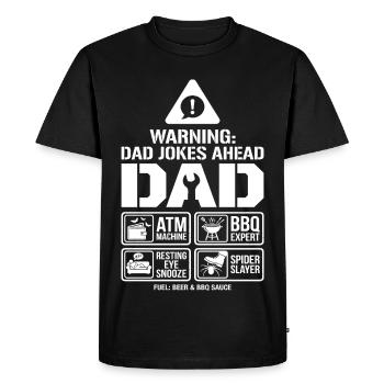Avertissement : blagues de papa à venir, père - T-shirt Premium bio Homme - noir - Devant - Nico (187cm)