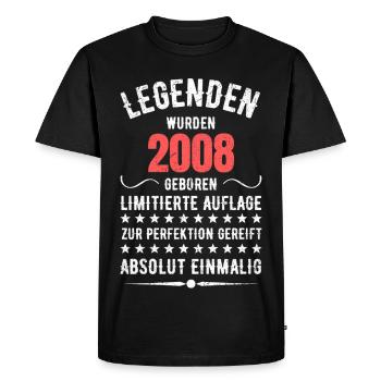 Édition Limitée 2007 18ème Cadeau d’Anniversaire - T-shirt Premium bio Homme - noir - Devant - Nico (187cm)