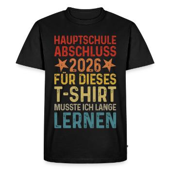 Hauptschule Graduation 2026 T-Shirt - Men's Premium Organic T-Shirt - black - Front - Nico (187cm)