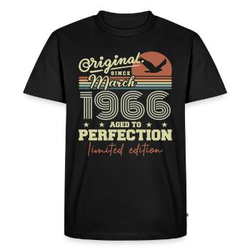 Anniversaire Mars 1966 - T-shirt Premium bio Homme - noir - Devant - Nico (187cm)