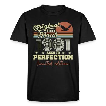 birthday March 1981 - Men's Premium Organic T-Shirt - black - Front - Nico (187cm)