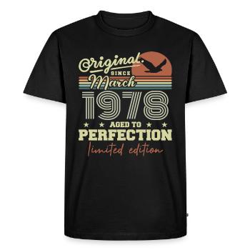 Anniversaire Mars 1978 - T-shirt Premium bio Homme - noir - Devant - Nico (187cm)
