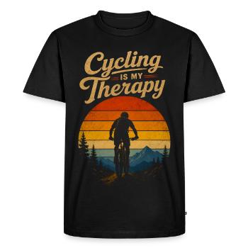 Amateur de vélo drôle Vélo en plein air Cyclisme - T-shirt Premium bio Homme - noir - Devant - Nico (187cm)