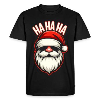 Santa Laugh HAHA Design - T-shirt Premium bio Homme - noir - Devant - Nico (187cm)