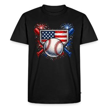 American Baseball USA Vintage Flag - Men's Premium Organic T-Shirt - black - Front - Nico (187cm)