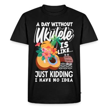 Funny Ukulele Designs and Sayings - Men's Premium Organic T-Shirt - black - Front - Nico (187cm)