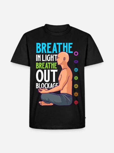 Chakra Atmung - Blockaden lösen - Männer Premium Bio T-Shirt - Schwarz
