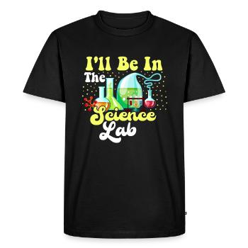 Je serai dans le laboratoire scientifique drôle - T-shirt Premium bio Homme - noir - Devant - Nico (187cm)