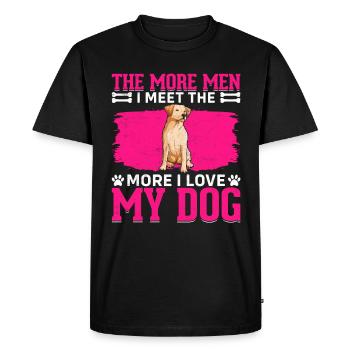 I Love Dog Labrador Retriever Funny - Men's Premium Organic T-Shirt - black - Front - Nico (187cm)