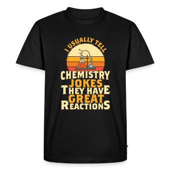 I Usually Tell Chemistry Jokes Fun - Men's Premium Organic T-Shirt - black - Front - Nico (187cm)