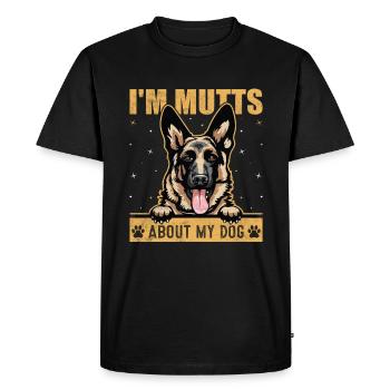 I'm Mutts About Dog German Shepherd Funny - Men's Premium Organic T-Shirt - black - Front - Nico (187cm)