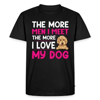 J’aime le chien Goldendoodle Drôles de propriétaires de chiens - T-shirt Premium bio Homme - noir - Devant - Nico (187cm)