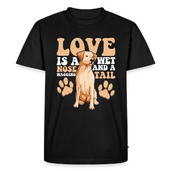 Labrador Retriever Love Is Wet Nose Wagging Tail - Men's Premium Organic T-Shirt - black - Front - Nico (187cm)