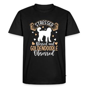 Blessed Goldendoodle Possessed Funny - Men's Premium Organic T-Shirt - black - Front - Nico (187cm)