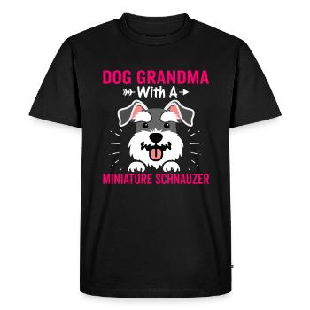 Dog Grandma with Miniature Schnauzer Funny Graphics For - Men's Premium Organic T-Shirt - black - Front - Nico (187cm)