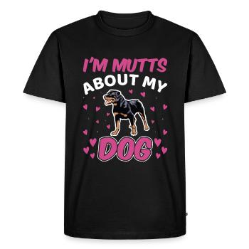 I Am Mutts About Dog Rottweiler Funny - Men's Premium Organic T-Shirt - black - Front - Nico (187cm)
