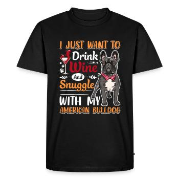 Câlin de boisson au vin avec américain - T-shirt Premium bio Homme - noir - Devant - Nico (187cm)