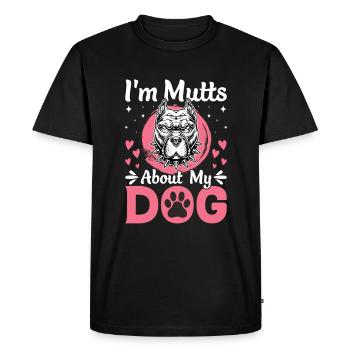 I Am Mutts About Dog American Bulldog - Men's Premium Organic T-Shirt - black - Front - Nico (187cm)