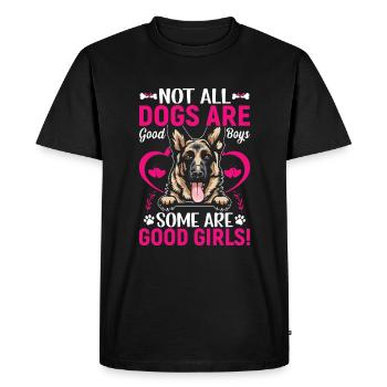 German Shepherd Some are good girls - Men's Premium Organic T-Shirt - black - Front - Nico (187cm)
