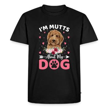 I Am Mutts About Dog Goldendoodle Funny - Men's Premium Organic T-Shirt - black - Front - Nico (187cm)
