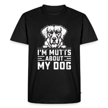 I Am Mutts About Dog Golden Retriever Funny - Men's Premium Organic T-Shirt - black - Front - Nico (187cm)