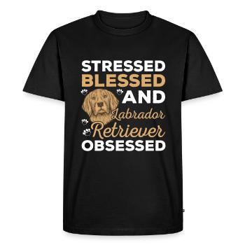 Blessed Labrador Retriever Obsessed Funny - Men's Premium Organic T-Shirt - black - Front - Nico (187cm)