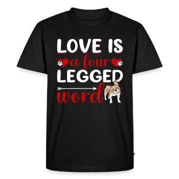 Français Bulldog Love Mot à quatre pattes - T-shirt Premium bio Homme - noir - Devant - Nico (187cm)