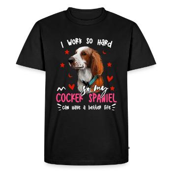 Work Hard For Cocker Spaniel Fun Dog Owners - Men's Premium Organic T-Shirt - black - Front - Nico (187cm)
