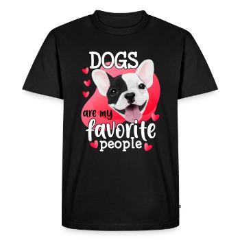 Français les chiens Bulldog sont - T-shirt Premium bio Homme - noir - Devant - Nico (187cm)